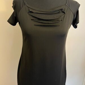 Black Cutout Short Sleeve Top